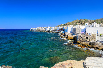 Nisyros Island, Aegean Sea coast view of Mandraki city, Greece