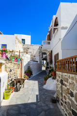 Fototapeta na wymiar Streets and architecture of small towns on the Greek Islands. Nisyros, Greece