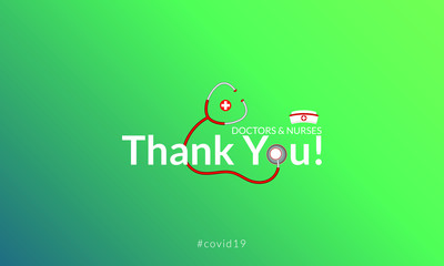 Thank you nurses text in modern gradient background