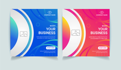 Editable Business Corporate Social media post Design template. Creative and modern web ads banner, square banner, promotional social ads design. 