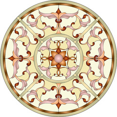 Stained glass ceiling vector illustration