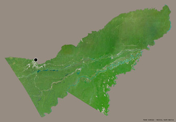 Pando, department of Bolivia, on solid. Satellite