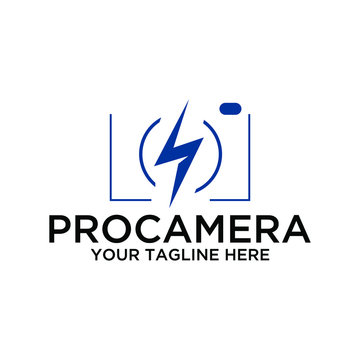 camera and lightning logo - the photographic logo of the storm and lightning