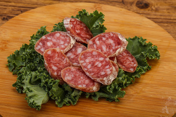 Iberian pork Fuet sausage slices
