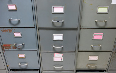 Old filing cabinet with the label frame.