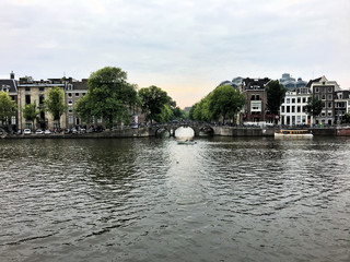 A view of a canal in Amsterdam