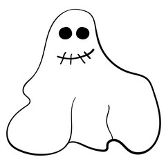 Hand drawn vector ghost illustration for Halloween designs