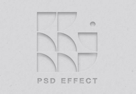 Paper Cut Out Logo Effect Mockup