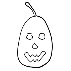 Vector pumpkin line art illustration for Halloween designs