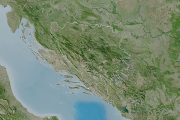 Bosnia and Herzegovina borders. Satellite
