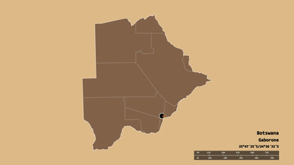 Fototapeta na wymiar Location of Gaborone, city of Botswana,. Pattern