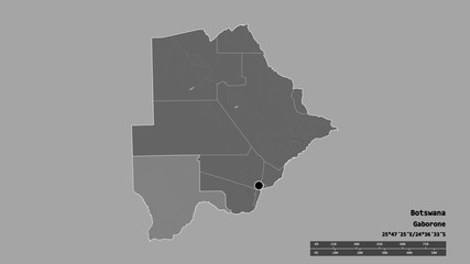 Location of Kgalagadi, district of Botswana,. Bilevel