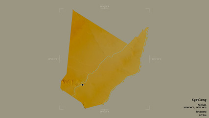 Kgatleng - Botswana. Bounding box. Relief