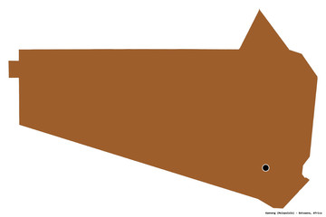 Kweneng, district of Botswana, on white. Pattern