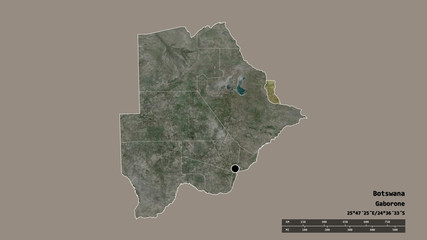 Location of North-East, district of Botswana,. Satellite