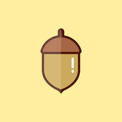 Acorn icon flat design isolated. Vector illustration