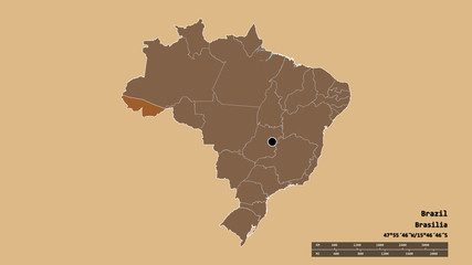 Location of Acre, state of Brazil,. Pattern