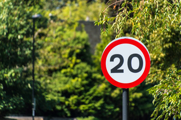 Fototapeta 20 speed limit sign on residential roads obraz
