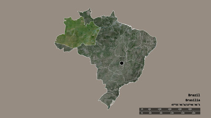 Location of Amazonas, state of Brazil,. Satellite