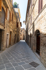 Fototapeta na wymiar Architecture of streets and squares in the town of Bevagna