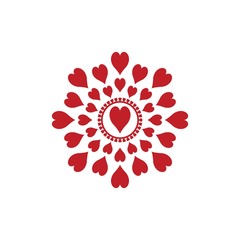 Vector pattern of Heart poker gambling card. Casino poker abstract ornaments for gaming prints and gamble banners.