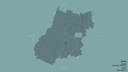 Goiás - Brazil. Bounding box. Administrative
