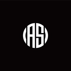initial A S letter with circle style logo template vector