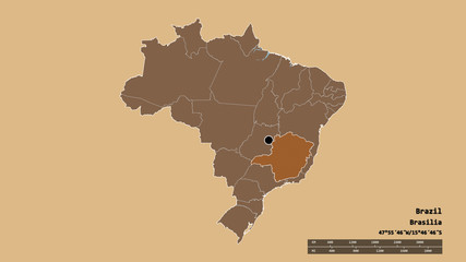 Location of Minas Gerais, state of Brazil,. Pattern