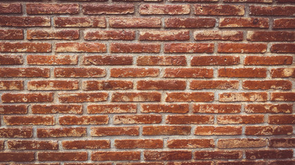 Exterior red and old brick wall texture background.