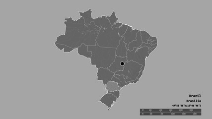 Location of Paraná, state of Brazil,. Bilevel