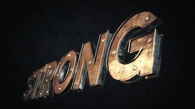 4k Power animated metallic title with sparks and welding