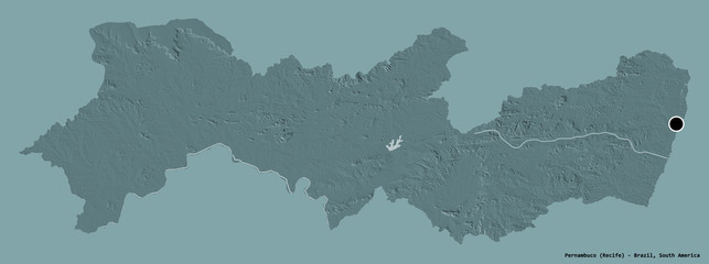Pernambuco, state of Brazil, on solid. Administrative