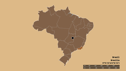 Location of Rio de Janeiro, state of Brazil,. Pattern