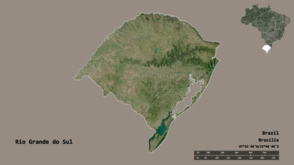 Rio Grande do Sul, state of Brazil, zoomed. Satellite