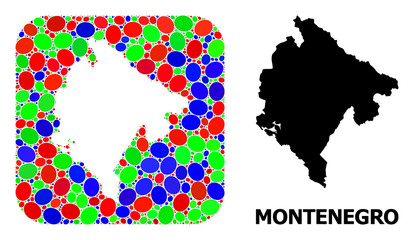 Mosaic Hole and Solid Map of Montenegro