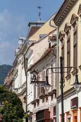 Obraz premium Old buildings on the main square of Koszeg, Hungary