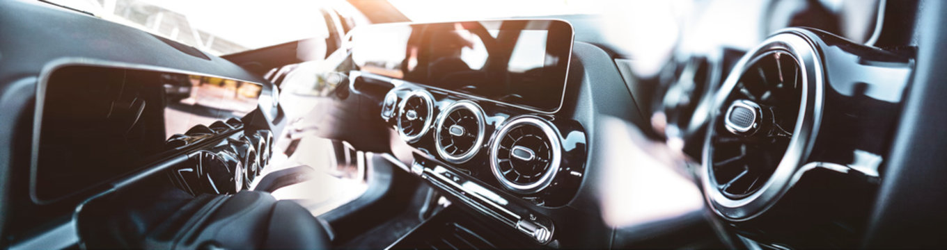 Kollage von moderner Auto Innenausstattung
