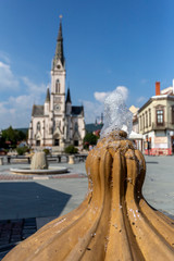 Fountain on the main square of Koszeg, Hungary