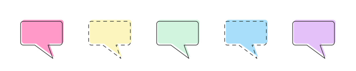 Chat icons. Speech bubbles. Colored chat icons. Vector illustration