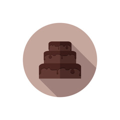 Flat design chocolate cake