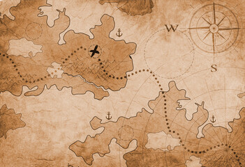 fantasy world old nautical map - 371295421