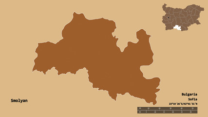 Smolyan, province of Bulgaria, zoomed. Pattern