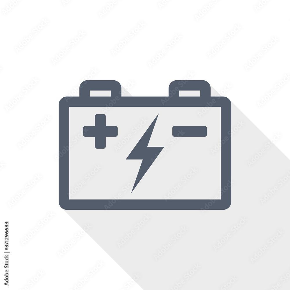 Poster battery flat design vector icon in eps 10