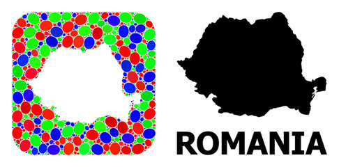 Mosaic Hole and Solid Map of Romania