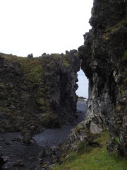 Black sand beach on the western coast of Iceland