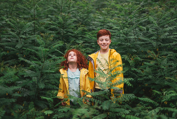 Ginger kids standing in fern © kegfire