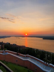 Obraz premium sunset over the river