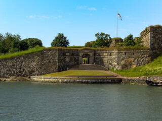 A view from the South Harbour towards the edge of the Suomenlinna Fortress in the Finnish capital,...