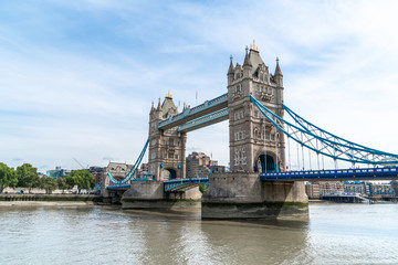 view of Tower Bridge, London, United Kingdom.