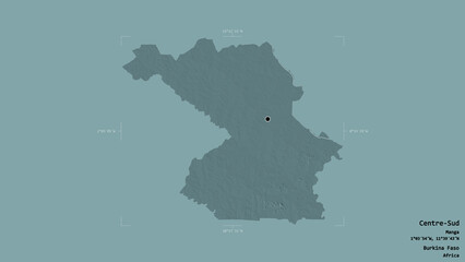 Centre-Sud - Burkina Faso. Bounding box. Administrative